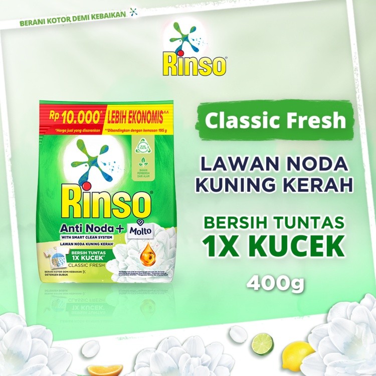 RINSO BUBUK ANTI NODA + MOLTO CLASSIC FRESH 400 GR – 3