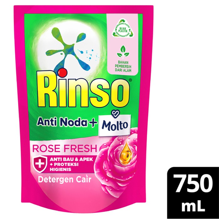 RINSO CAIR ANTI NODA + MOLTO ROSE FRESH 750 ML