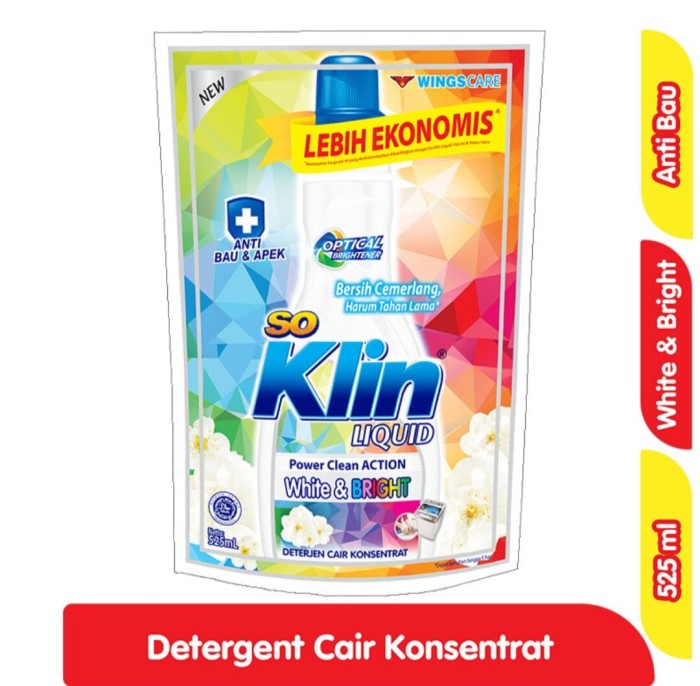 SOKLIN DETERJEN CAIR WHITE & BRIGHT 525 ML – 3
