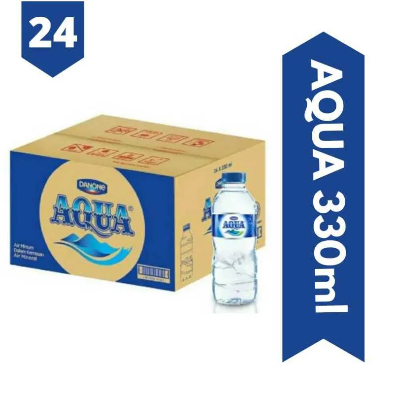 Aqua Air Mineral Botol (330 Ml : 1 Dus : 1 Karton : 24 Pcs)